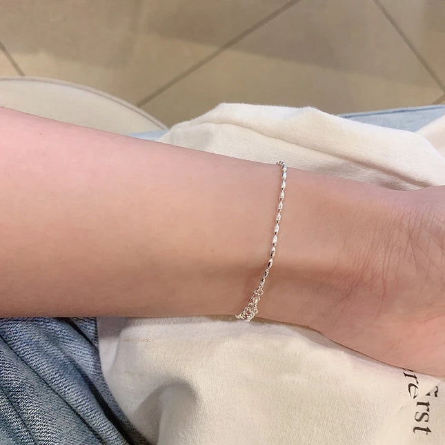 S925 Sterling Silver Necklace Simple Beads Choker Shiny Delicate Collarbone Chain For Girl Wedding Gift Fine Jewelry Wholesale