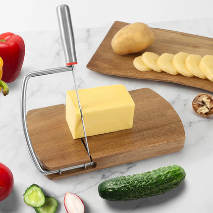Multi Functional Wooden Cheese Butter Slicer For Block Cheese Sausages Vegetables And Fruits Easy To Clean And Practical Slicer