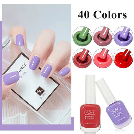 KUDAN 6Pcs Water-Based Nail Polish Set 10ml Nude Red Pink Peel-Off Air-Dry Nail Art Polish Kit Manicure No Need Lamp