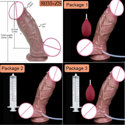 SXXY 8 Styles Double Layer Soft Silicone Squirt Dildo Strong Suction Cup Realistic Ejaculating Butt Plug анальная пробка Sex Toy