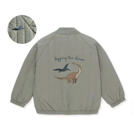 Toddler Baby Boy Girl Jackets Spring Autumn Long Sleeve Embroidery Fleece Cotton Kids Coats Outerwear Children Clothing