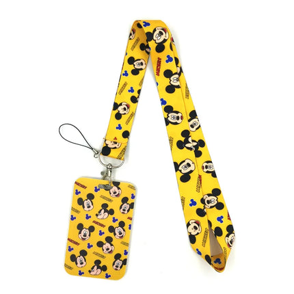 Mickey mouse Neck Keychain Necklace Webbings Ribbons Anime Cartoon Neck Strap Lanyard ID badge Holder Keychain Lanyards kids