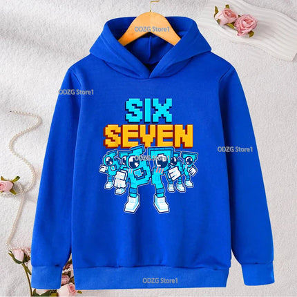 Autumn Winter Six Seven 67 Number Print Children's Hoodies Casual Fashion Boys Girls Long Sleeved Sweatshirt Warm Kids Pullovers