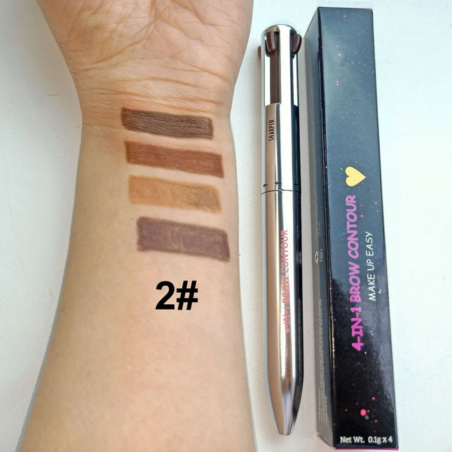 4 in 1 Long-lasting Vegan Makeup Pen Face Eye Makeup Beauty Pencil Eyebrow Eyeliner Lip Liner Highlighter Pen