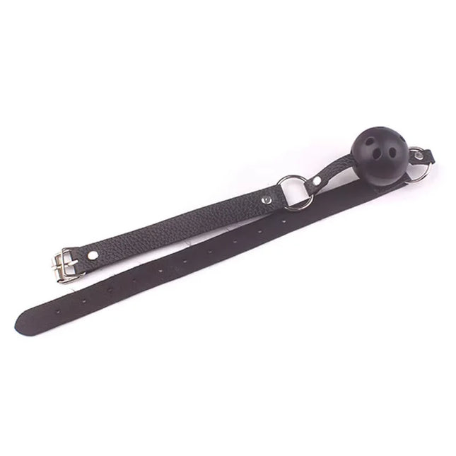 4 Colors Faux Leather Mouth Gag Adjustable Plastic Ball Adult Flirting Fetish Roleplay Game Props Couples BDSM Bondage Sex Toys
