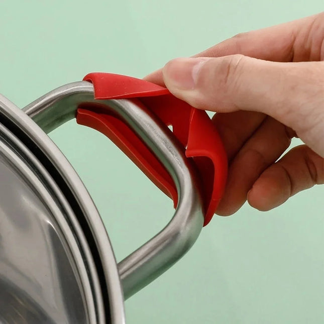 Silicone Pan Anti Scalding Handle Cover Heat Resistant Insulation Grip Sleeve Pot Handle Holder Pans Bowl Holders Kitchen Gadget