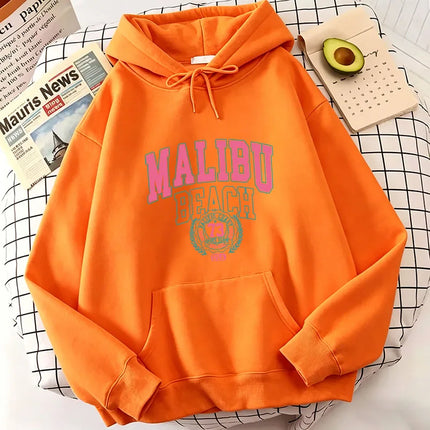 Fashion Vintage Malibu Beach Print Hoodies Casual Hoodies Sweatshirts Men Women Tops Spring Autumn Winter Clothes