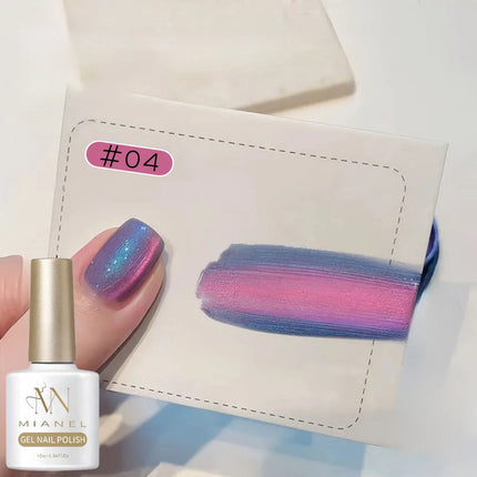 MIANEL 10ML Northern Colorful Blue Light Glass Beads Cat Eye Gel Nail Polish Flashing Versatile Winter Blue Nails