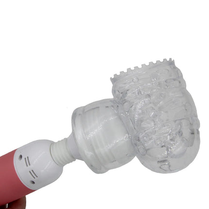Transparent Magic Wand Headgear Attachments Penis Vibrator Masturbator AV Stick Head Cover Sleeve Sex Toys Erotic Accessories