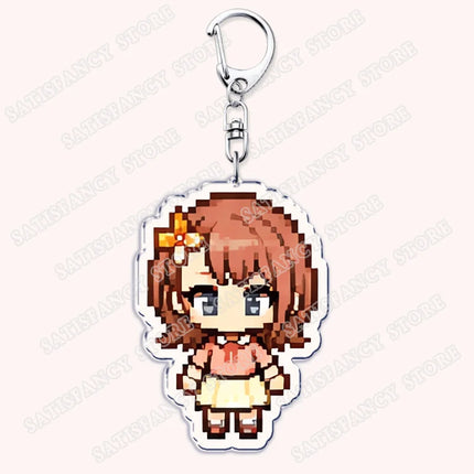 Cute Pixel Chibis Keychains for Accessories Touya Emu Rui Akito Tsukasa Virtual Singers Key Chains Jewelry Keyrings Fans Gifts