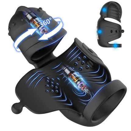 Male Sex Toy Penis Vibrator Male Masturbator Adult Toys for Men Penis Trainer 360° Swing Glans Training APP Control Cock Ring