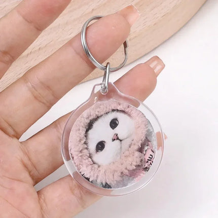 1-50pcs Transparent Acrylic Blank Insert Keychain Round Sauqre Photo Picture Frame Rectangle Keyring Holder DIY Split Ring Gifts