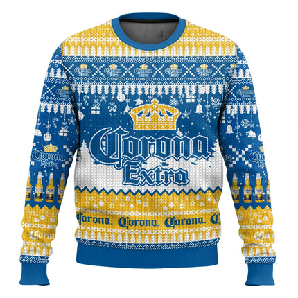 Corona beer ugly sweater Corona Christmas happy beer drinking Christmas gift men and women plus size fashionable sweater
