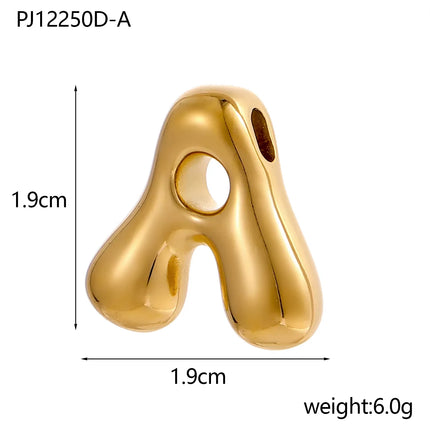 CARLIDANA Initial Stainless Steel Women Gold Plated Bubble Balloon Letter Personalized Round Snake Chain Chunky Name Necklace