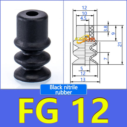 5Pcs FG Series Corrugated vacuum suction cup Imported silicone and nitrile rubber materials FG-3/7/9/12/14