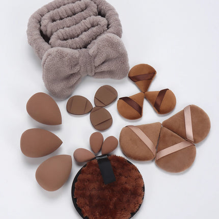 19 件 Cosmetic Puff Makeup Sponge Blender Beauty Egg Foundation Sponges Puff Wash Face Headband Wristband Make up Accessories