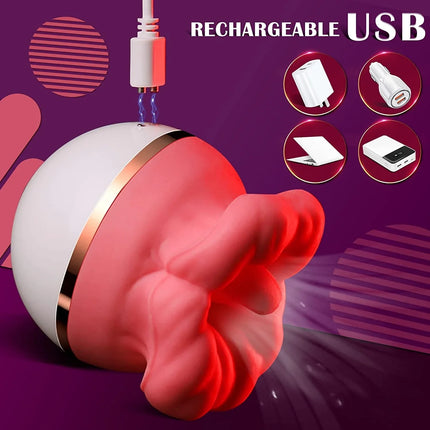 1pc Rose Red Lips Vibrator Vagina Tongue Clitoral Stimulator g-spot Massager Female Masturbator Adult Erotic Products - DILDO