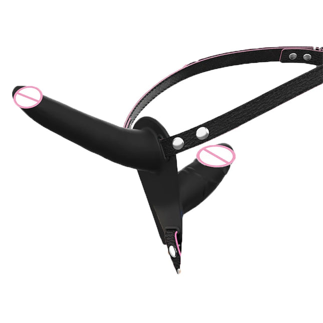 Strap On Wearable Double Penetration Cock G-Spot Dildo Panties for Lesbian Anus Vagina Massager Couples Sex Toys Adult Products