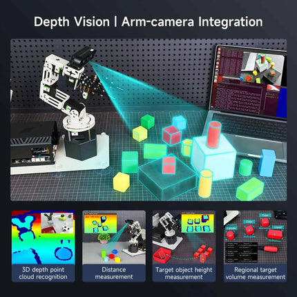 Yahboom DOFBOT PRO 6DOF Robotic Arm ROS Python Programming Learning Kit AI Large Model 3D Deep Point Cloud Recognition Gripping