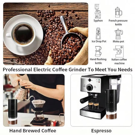 New Portable Electric Power Display Coffee Bean Grinder 38 Gears External Adjustable USB 2000mAh Household Burr Coffee Machine