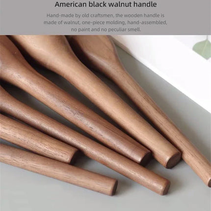 1Pcs European Vintage Wood Handle Makeup Brush High Quality Walnut Loose Powder Blush Foundation Contour Brush Super Soft