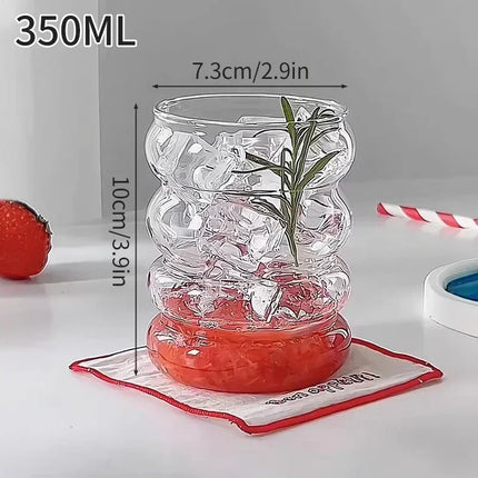Transparent Glass Cup Exquisite Heat-resistant Tumbler Tea Juice Milk Coffee Mug Water Glasses Stripe Mug Drinkware 350ml-865ml