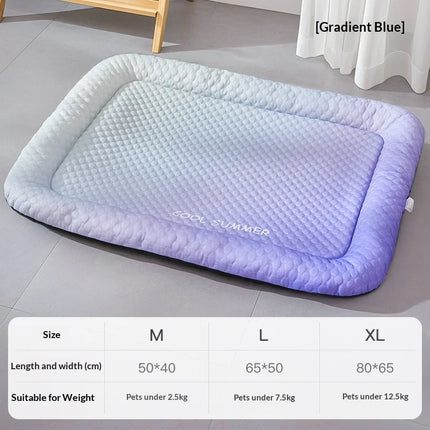 Pet Cooling Mat Foldable Breathable Dog Bed Solid Color Portable Pet Sleeping Pad for Home Outdoor Travel and Daily Use
