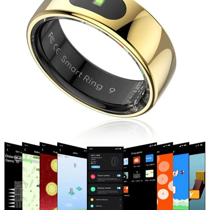 R08 Smart Ring For Men Women Touch Control Function Health Monitor IP68 5ATM Waterproof Skin Temperature Measure Smart Ring New