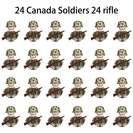 WWII Infantry Military Soldier War National Army Mini Gun Weapon Models Building Blocks Building Blocks Toys for Kids