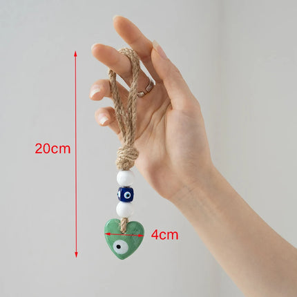 Evil Eye Wall Hanging Nazar House Protection Macrame Decor Rearview Mirror Pendant Lucky Eye Glass Evil Eye Gifts Turkish Eyes