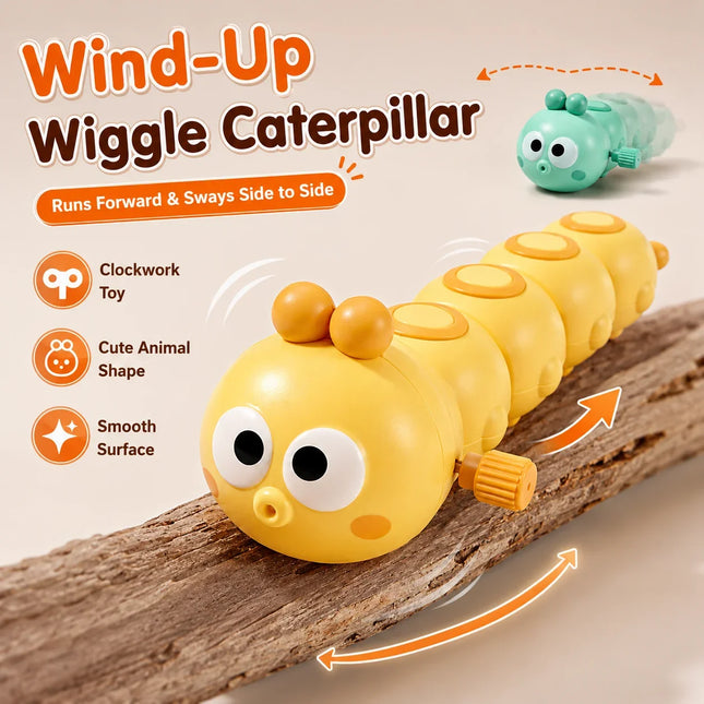 Wind Up Caterpillar Crawling Toy for Babies Toddlers, Cute Clockwork Walking Animal Sensory Gift for Kids Boys Girls Toy Gifts