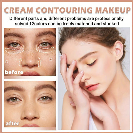16-color Iron Box Concealer, Contouring Side Shadow Nose Shadow Shadow Earth Brown Color Matte Concealer Makeup Palette