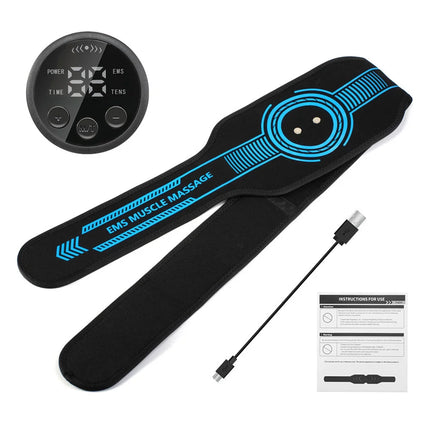 Smart EMS Ab Stimulation Belt - Rechargeable Muscle Toner for Home Gym Fitness & Body Contouring