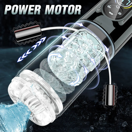 LCD Automatic Sucking Licking Male Masturbator Penis Pump Pocket Pussy Male Masturbation with 14 Powerful Modes Sex Toys for Man