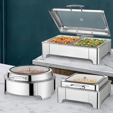 [New]Buffet Insulation Furnace Stainless Steel Electric Heating Meal Furnace Commercial Hotel Buffet Furnace Canteen Visible