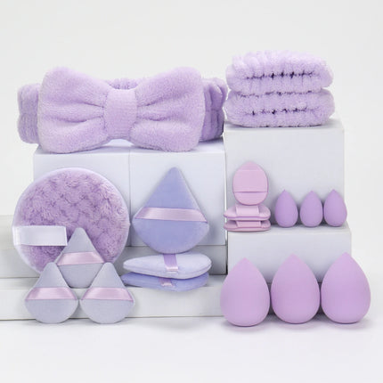19 件 Cosmetic Puff Makeup Sponge Blender Beauty Egg Foundation Sponges Puff Wash Face Headband Wristband Make up Accessories