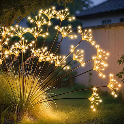Solar Firework Lights Warm White with 60LEDs for Outdoor Garden Decoration Christmas New Year's Garland Decoration