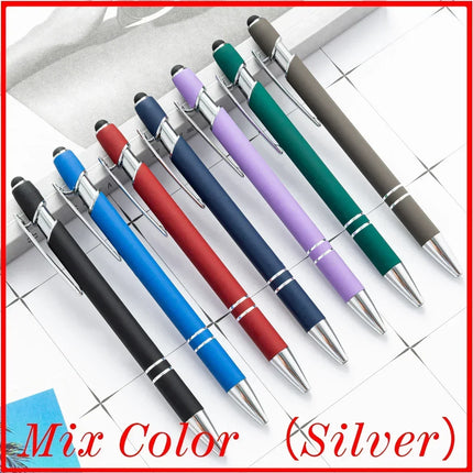 200 Pcs Light - Metal Capacitive Universal Touch Screen Stylus Ballpoint Pen Writing Stationery Office Gifts Free custom Logo