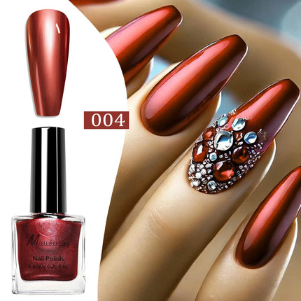 7.5ml Metallic Mirror Effect Nail Polish No UV/LED Light Required Quick-Drying Suitable For Nail Art Decoration  DIY Nail Design