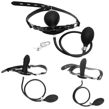 Inflatable Gag Open Mouth Gag Oral Dildo Plug Pump Restraint Slave Bondage Open Mouth Balls BDSM Sex Toys For Couples Adult Game