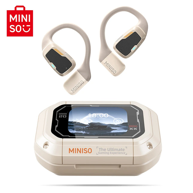 AI MINISO M98 Wireless Headphones OWS Sports Bluetooth Earphones Gaming Headset AI Translator Earbuds APP LCD Touch Screen IPX5