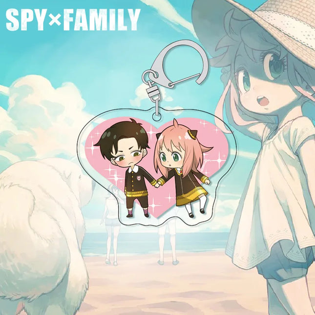 SPY×FAMILY Anya Keychain Acrylic Charm Cute Anime Figure Pendant for Backpack Bag Accessories Spy x Family Merchandise Gift for