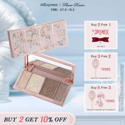 Flower Knows Butterfly Cloud Collar Collection Embossed Highlight & Contour Palette 16g