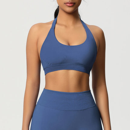 Women Sports Bra Seamless Halter Clothes Push-up Vest Brassiere Gym Top Backless Fitness Yoga Workout Running Underwear