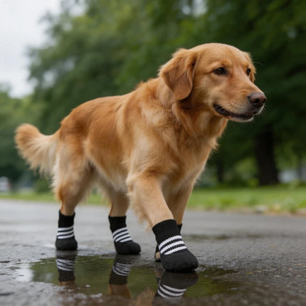 Summer Dog Shoes Hot Asphalt Paw Protector, Large Dog Waterproof Breathable Boots, Puppy Rain Non-Slip Soles for Indoor Outdoor