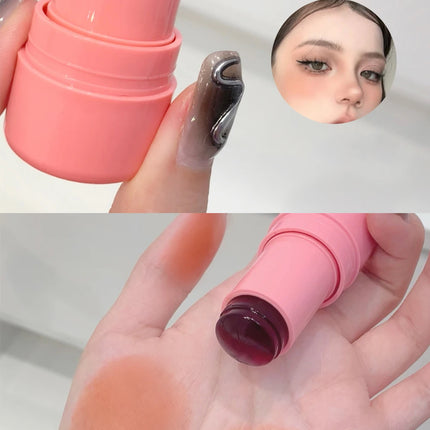 Lip and cheek blush stick color change brightening natural saturation student girl