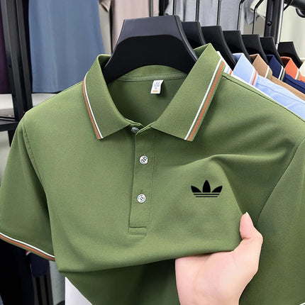 Men's 2026 boutique short sleeved polo shirt summer new fashion brand print versatile comfortable casual T-shirt breathable top