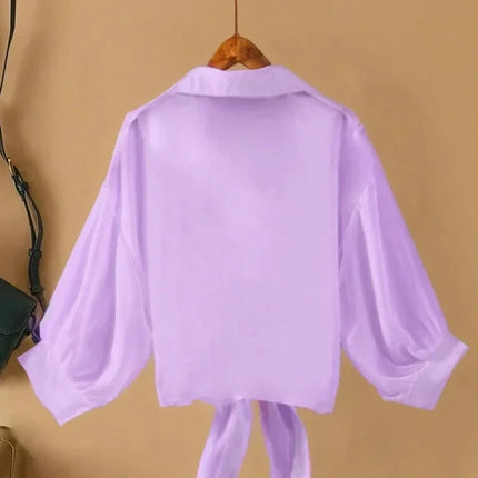 Plus Size Women Loose Casual Lightweight Shirts Long Sleeved Collared Tops Skin-friendly Elegant Clothing Fashion Blusa Feminina