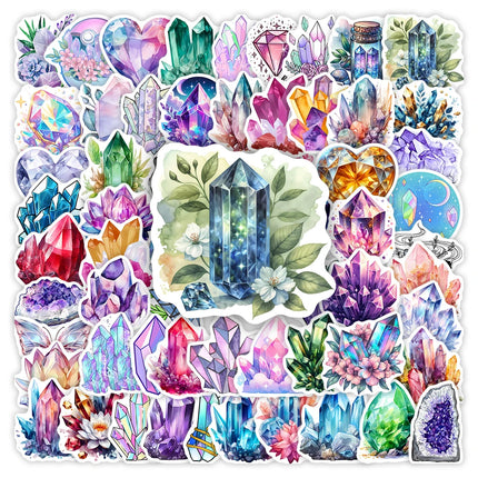 Aesthetic Mystery Crystal Sticker Art DIY Toy Gift Decorative Decal for Scrapbook Junk Journals Laptop Luggage Bottle Waterproof