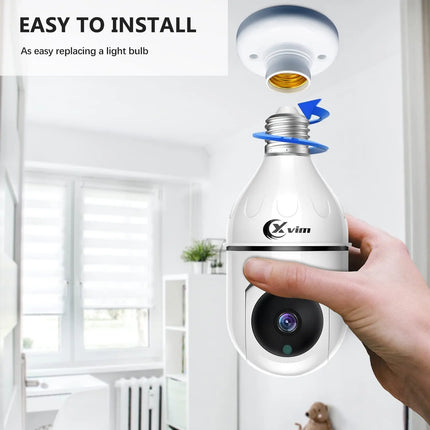 Wireless Bulb Camera Wifi E27 Bulb Camera 360 degree PTZ Audio WiFi Security Camera Full-color High-definition Night Vision